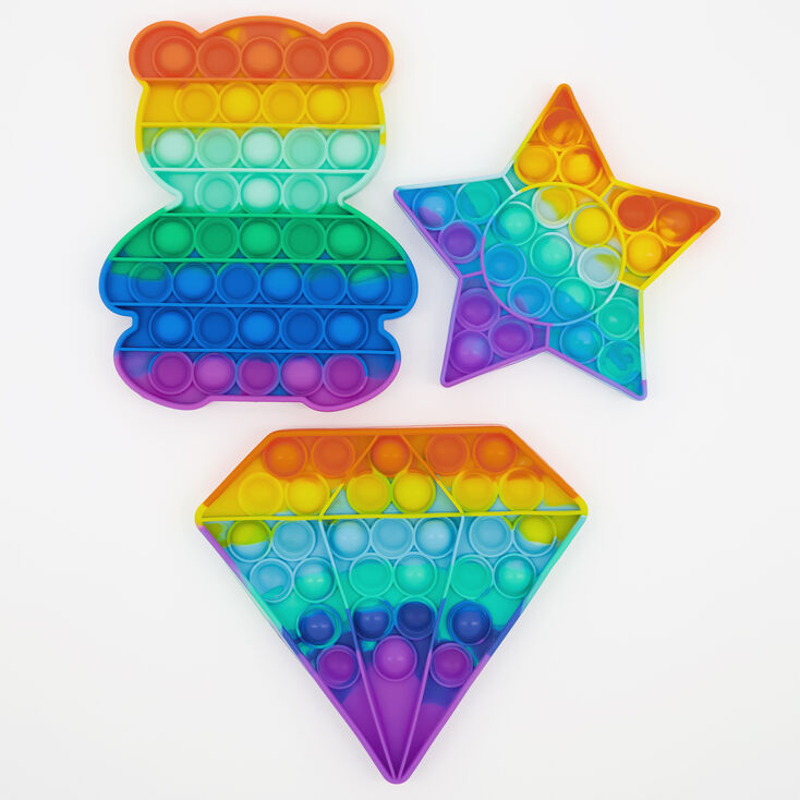 Rainbow Push Poppers Fidget Toy &ndash; Styles May Vary,