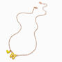 Collier &agrave; pendentif c&oelig;ur &agrave; initiale bulle jaune&nbsp;- H,