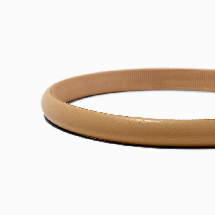 Tan Thin Puff Headband,