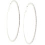 Silver Glass Rhinestone 70MM Hoop Earrings,