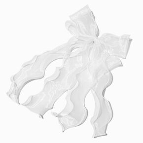 White Fairy Long Tail Hair Bow Clip,