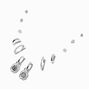 Boucles d&#39;oreilles superposables strass perle d&#39;imitation couleur argent&eacute;e - Lot de 6,