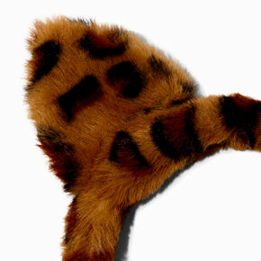 Furry Cheetah Cat Ears Headband,