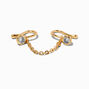 Gold-tone Chain Cubic Zirconia Faux Nose Ring,