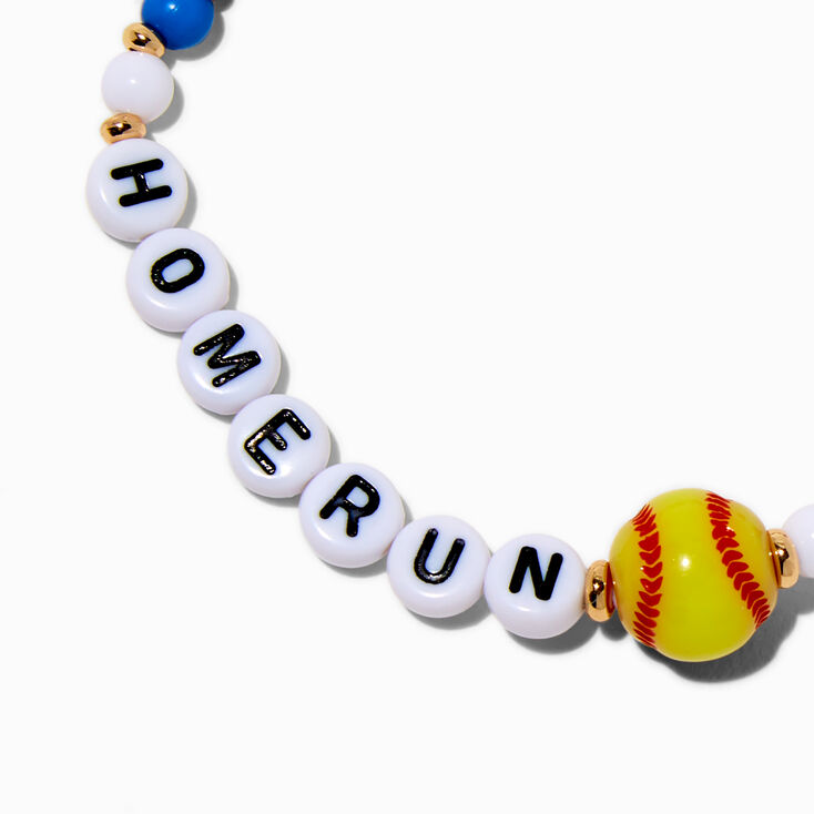 &#39;&#39;Homerun&#39;&#39; Softball Beaded Stretch Bracelet,