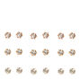 Mixed Metal 3mm Crystal Stud Earrings - 9 Pack,