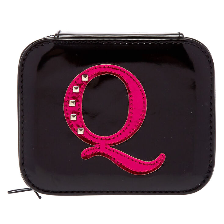 Bo&icirc;te &agrave; bijoux rose m&eacute;tallique initiale &laquo;&nbsp;Q&nbsp;&raquo;,
