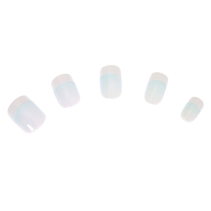 Claire's Faux ongles carrés bleu layette French manucure - Lot de 24