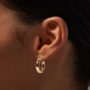 Gold-tone 20MM Tube Hoop Earrings,