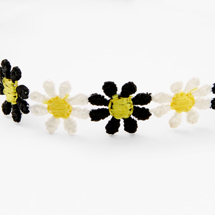 Embroidered Daisies Cord Anklet,