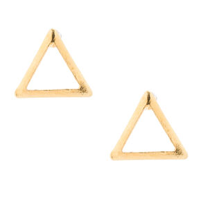 18kt Gold Plated Gold Open Triangle Stud Earrings,
