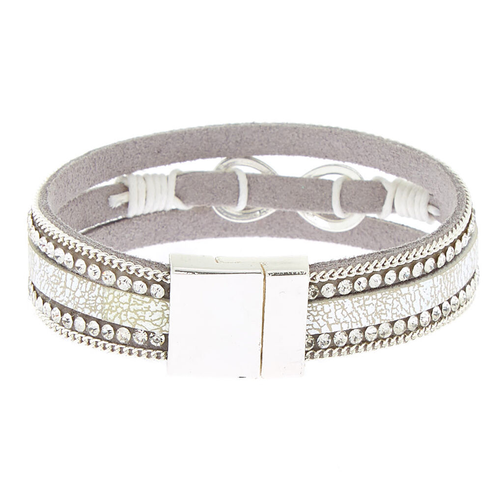 Embellished Infinity Wrap Bracelet - Silver,