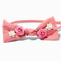 Claire&#39;s Club Dainty Flower Pink Bow Headband,
