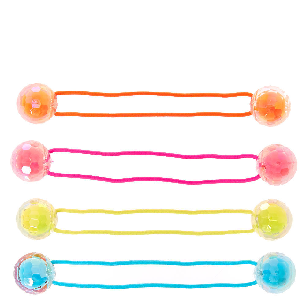 Claire s Club Knocker Bead Hair Ties 4 Pack