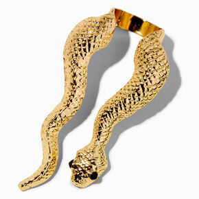 Gold-Tone Slithering Snake Open-Front Ring,