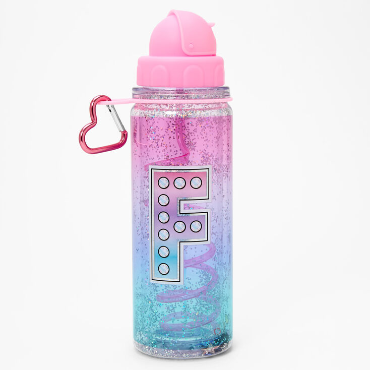 Initial Water Bottle - Pink, F,