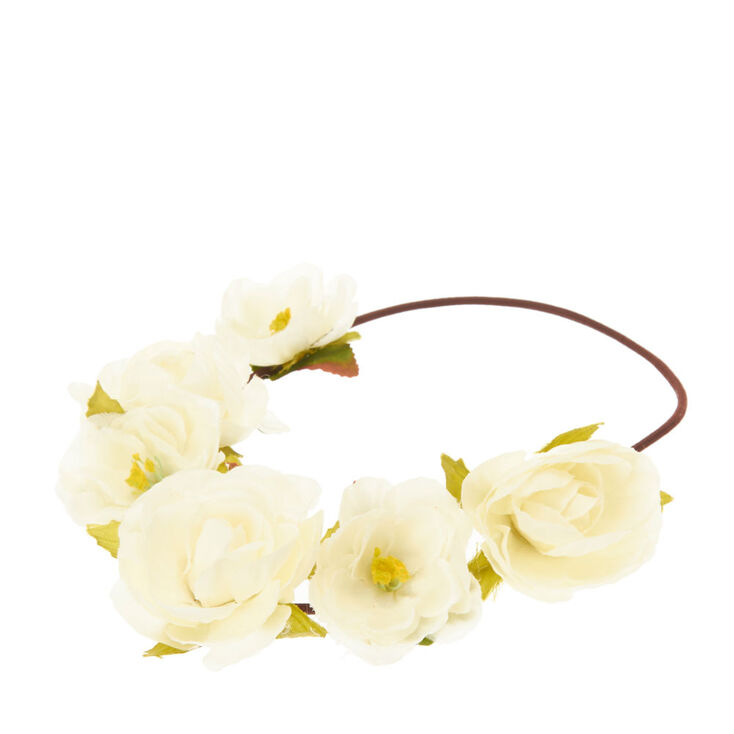 Claire's Couronne de fleurs d'ivoire