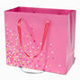 Sac cadeau rose design confetti - Taille moyenne,