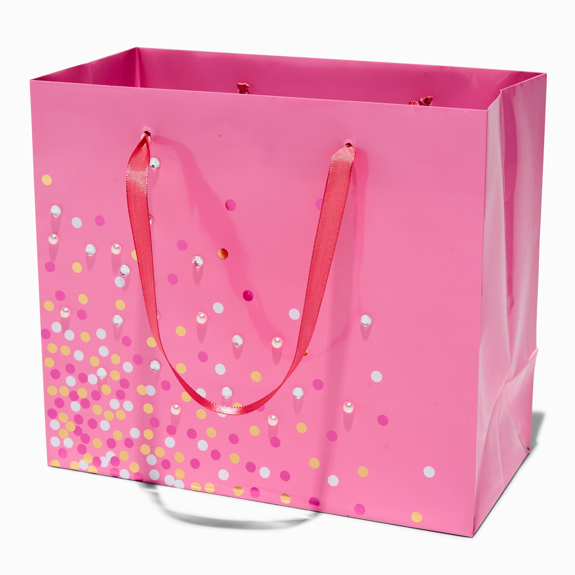 View Claires Confetti Design Gift Bag Medium Pink information
