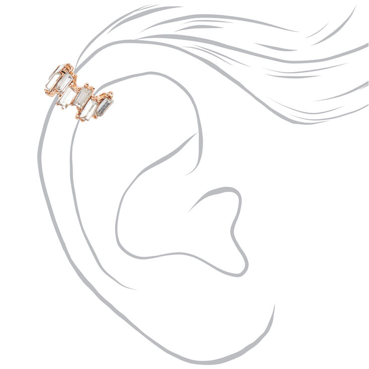 Manchettes d&rsquo;oreilles strass vari&eacute;s couleur dor&eacute;e - Lot de 3,