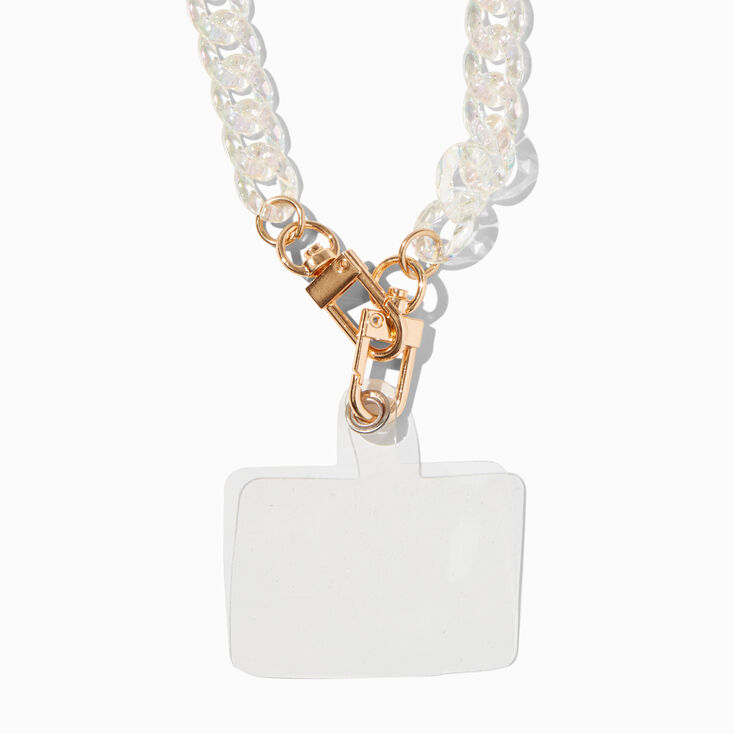 Clear Holographic Chain Phone Wrist Strap ,