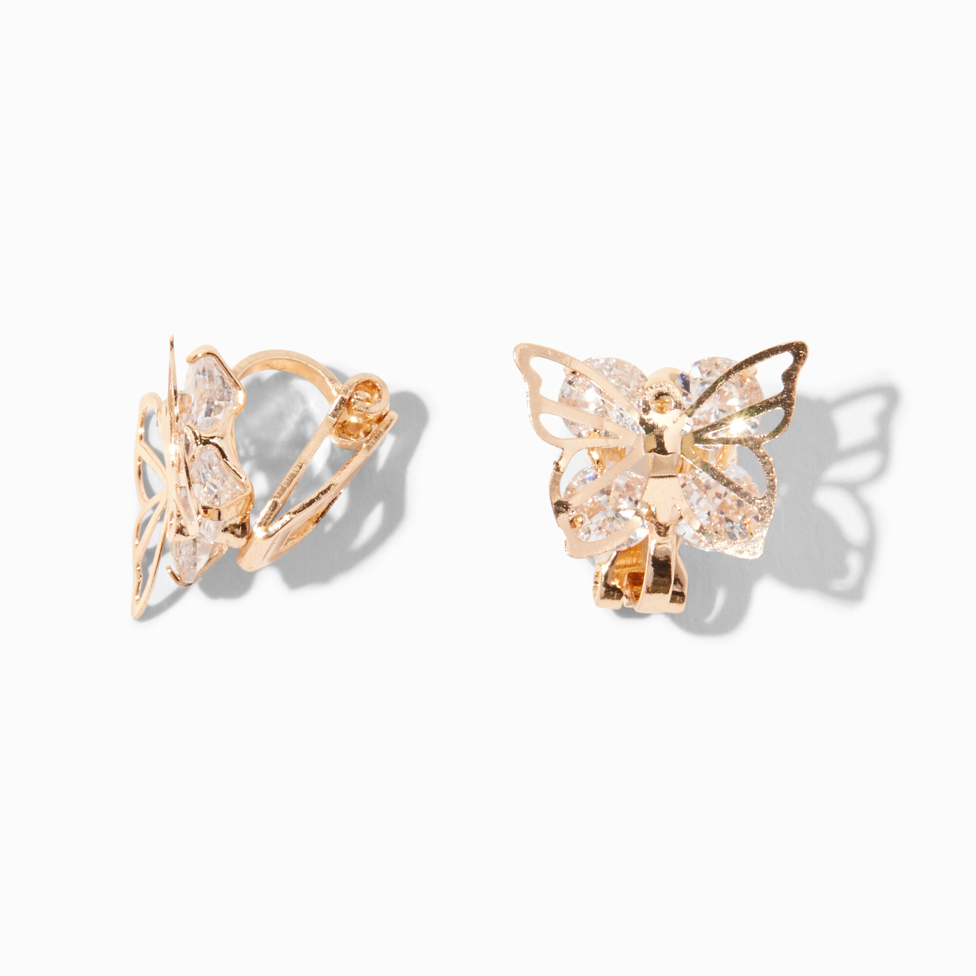 Gold Filigree Butterfly Clip On Stud Earrings Claire s US