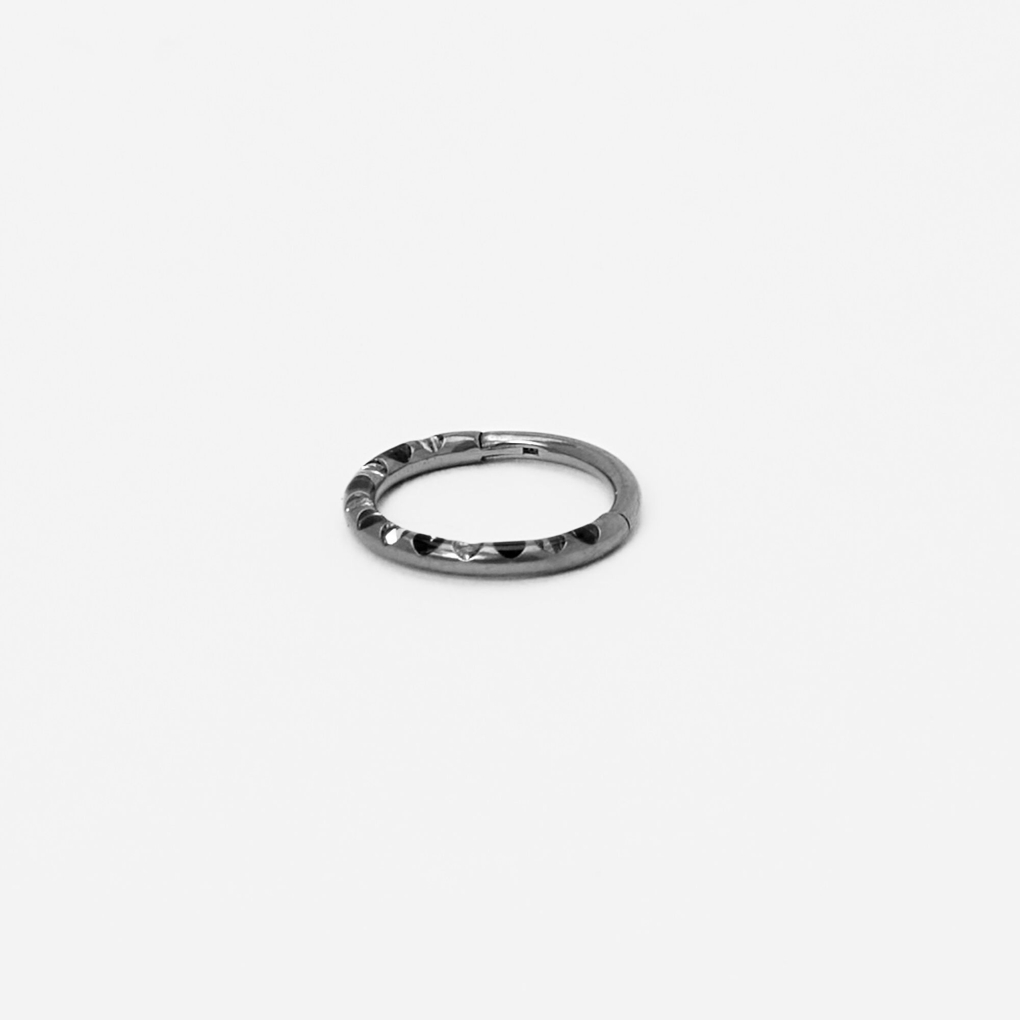 Silver Titanium 18G Crystal Cartilage Earring,