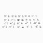 Silver-tone Micro Crystal Stud Earrings - 20 Pack ,