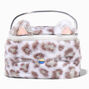 Claire&#39;s Club Furry Snow Leopard Makeup Bag,