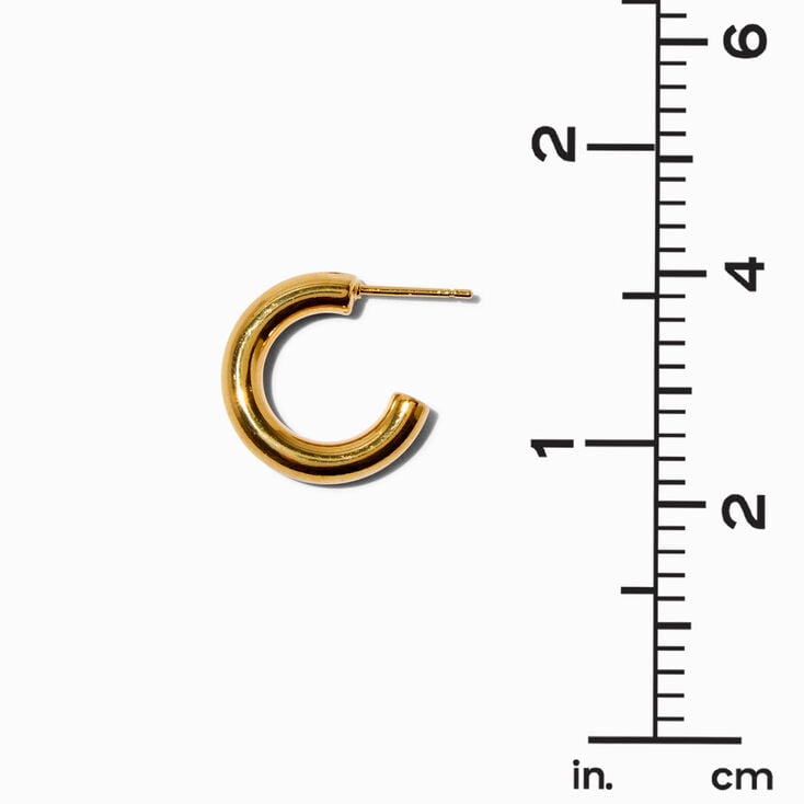 C LUXE by Claire&#39;s 18k Yellow Gold Plated 12MM Post Back Hoop Earrings,