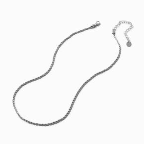Silver-tone Twisted Rope Short Chain Necklace,