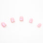 Claire&#39;s Club Holographic Pink Square Press On Faux Nail Set - 10 Pack,