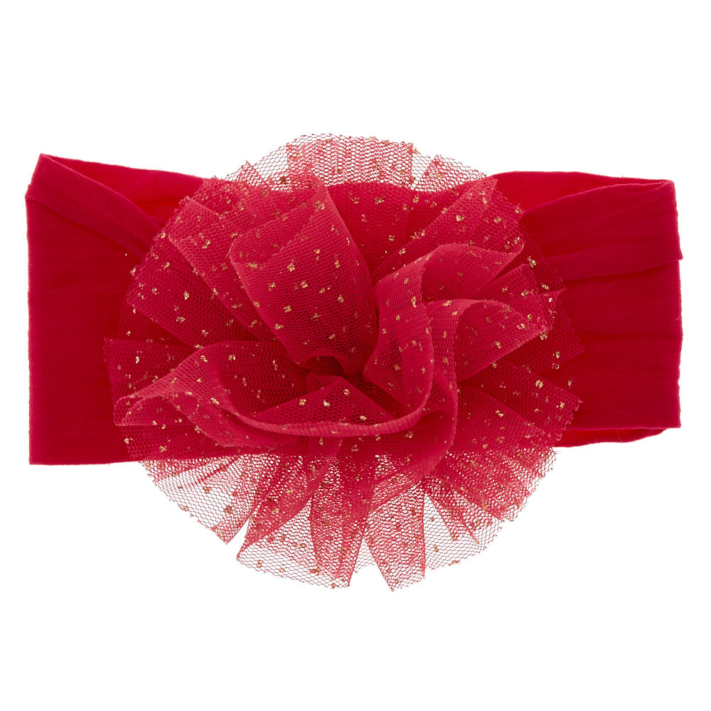 Claire's Club Chiffon Pom Pom Headwrap - Hot Pink,