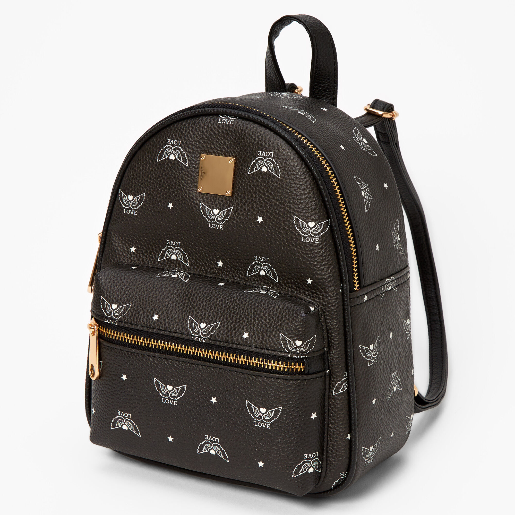 Love Angel Wings Black Small Backpack Claire s US
