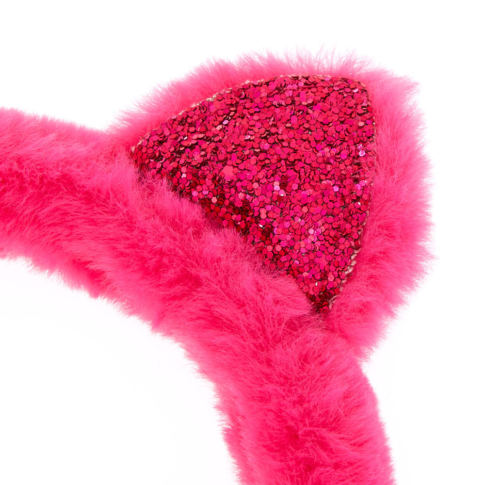 Iridescent Glitter Cat Ear Muffs - Pink,