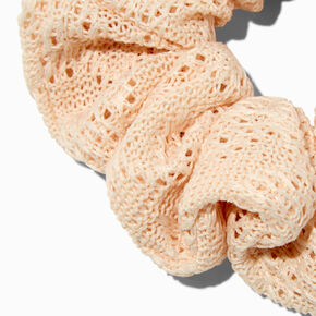 Cream Crochet Hair Scrunchie,
