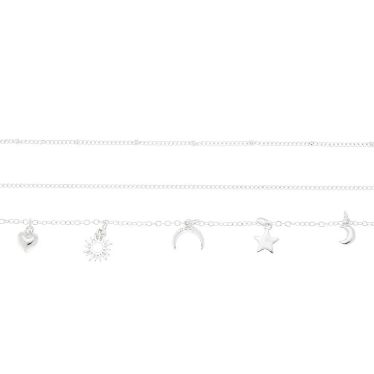 Silver Celestial Choker Necklaces - 3 Pack,