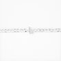 Silver Embellished Initial Chain Choker Necklace - L,