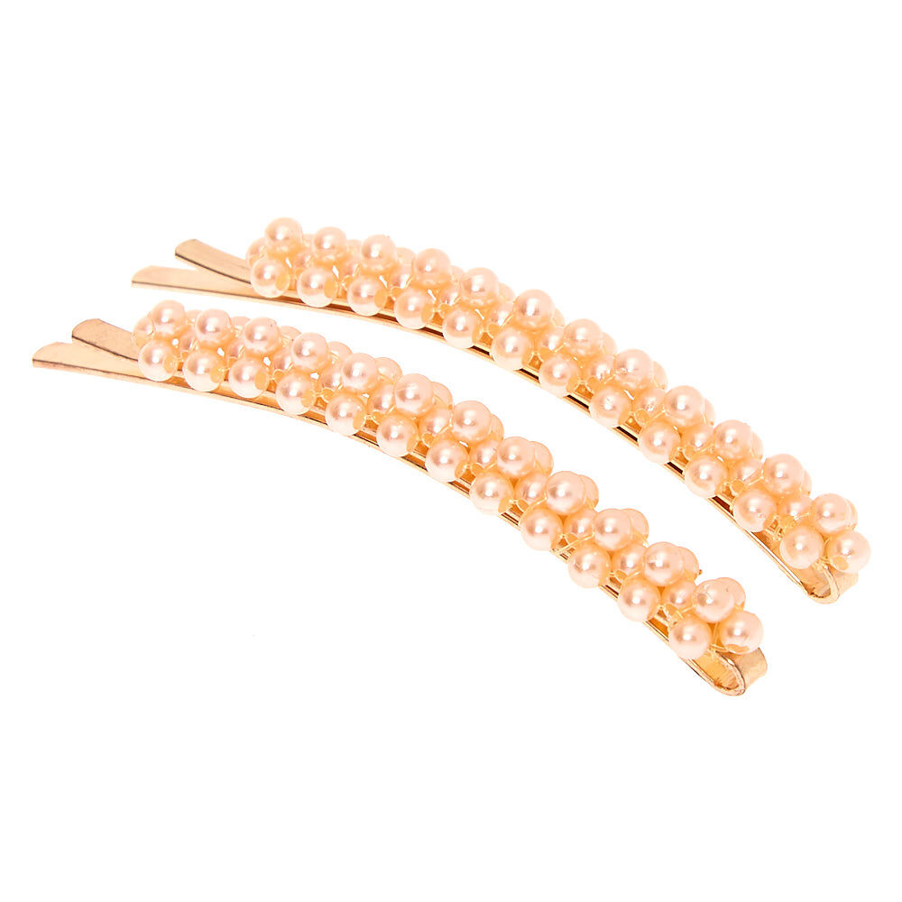 pink pearl hair pins