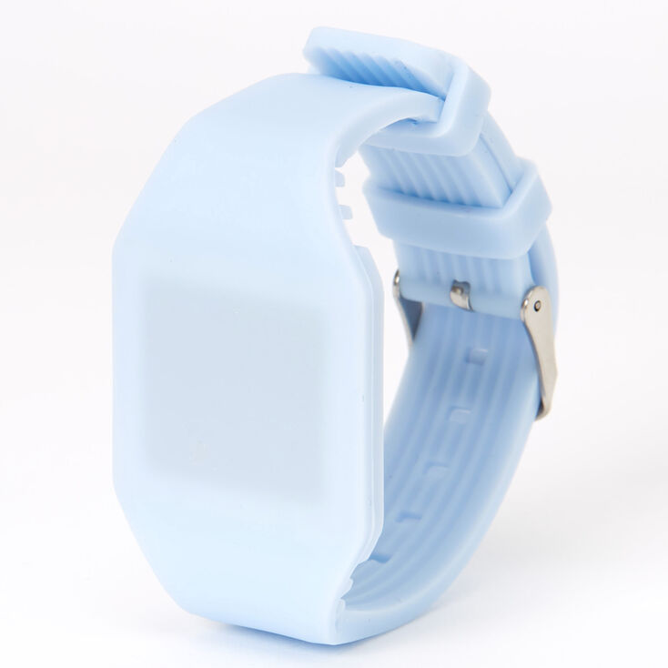 Claire's Montre LED aux tons pastel - Bleu