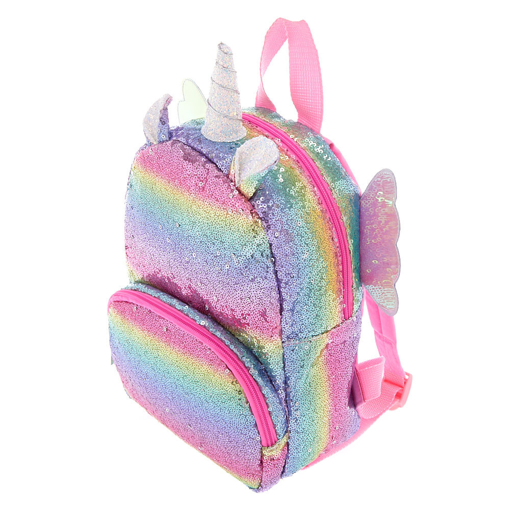 Claire's Club Rainbow Flying Unicorn Sequins Backpack | Claire's