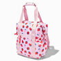 Strawberry Print Nylon Tote Style Backpack,