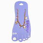 Gold Mushroom White Beaded Charm Chain Anklet,