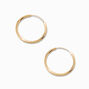 18K Gold Plated 14MM Sleek Hoop Earrings,