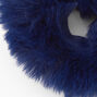 Medium Furry Hair Scrunchie - Navy,