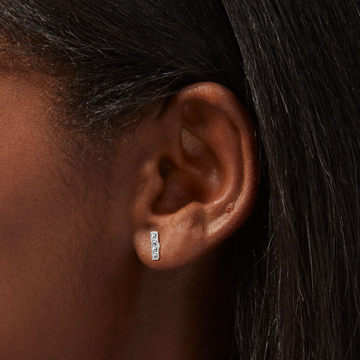 Silver Celestial Stackable Stud Earrings - 6 Pack,