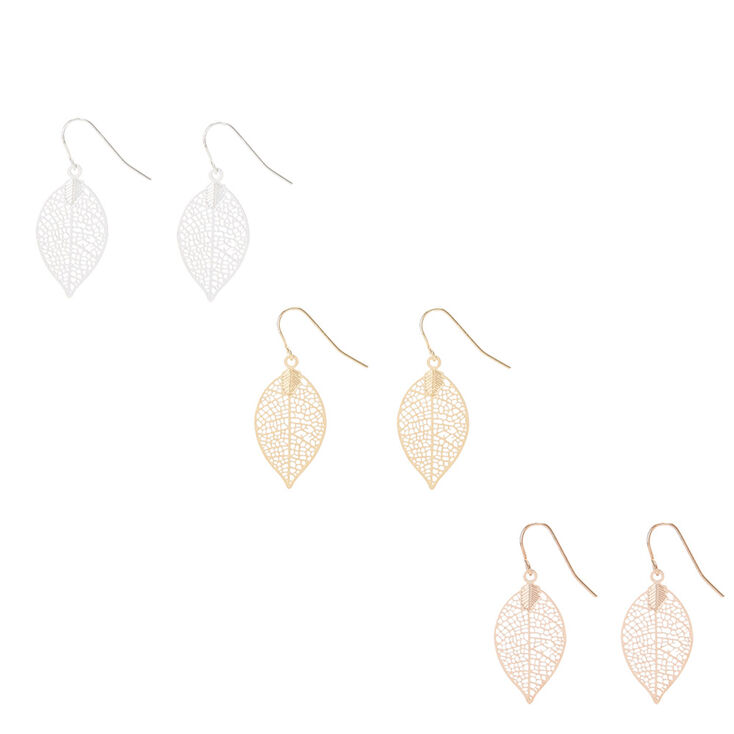 Claire's Pendants à feuilles filigrane en métaux assortis