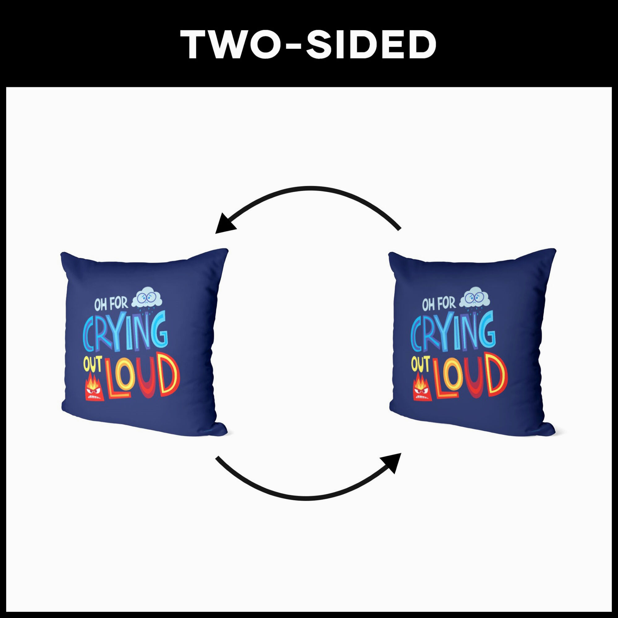 Disney Inside Out 2 Oh For Crying Out Loud Printed Throw Pillow (ds)