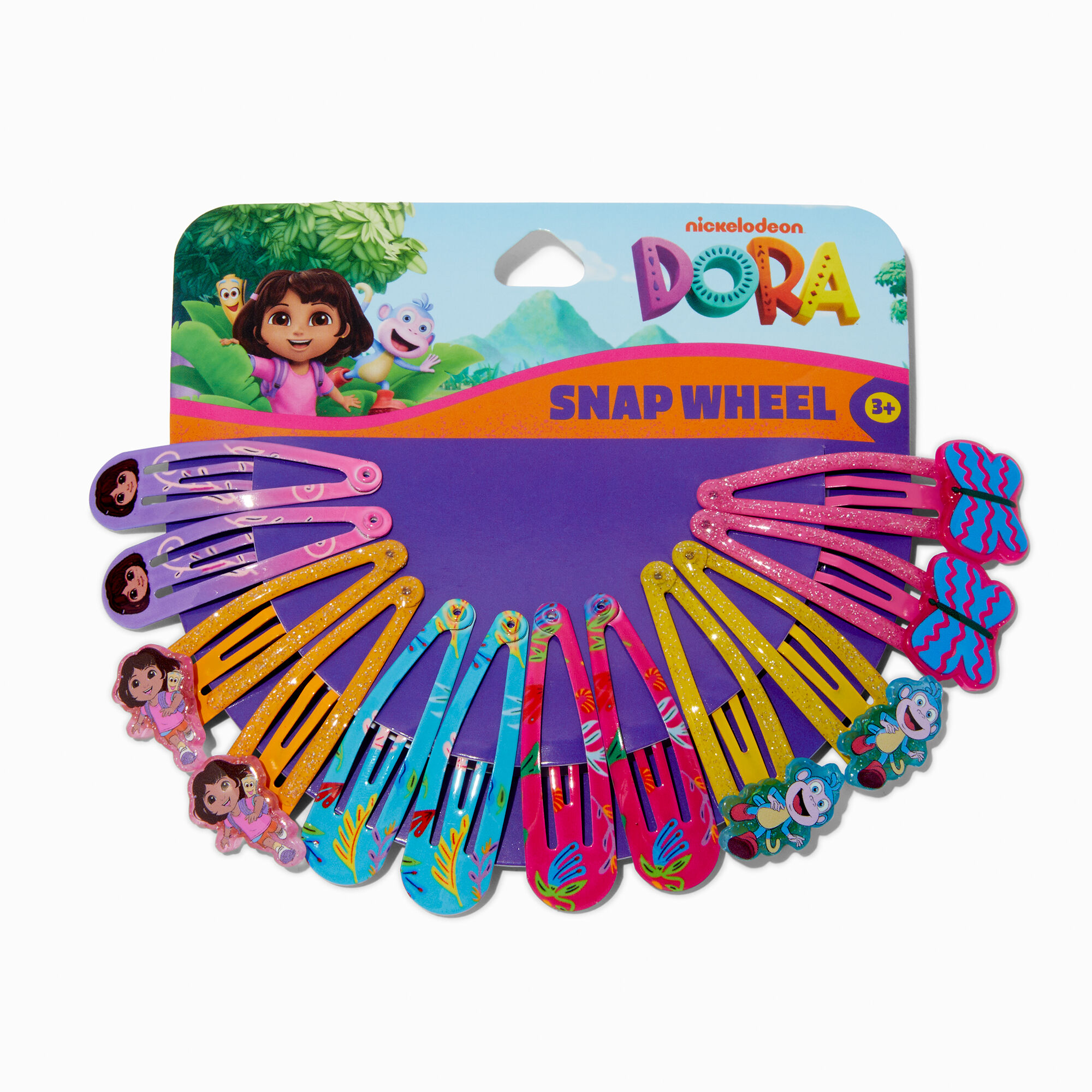Nickelodeon™ Dora the Explorer Snap Hair Clips Wheel - 12 Pack,