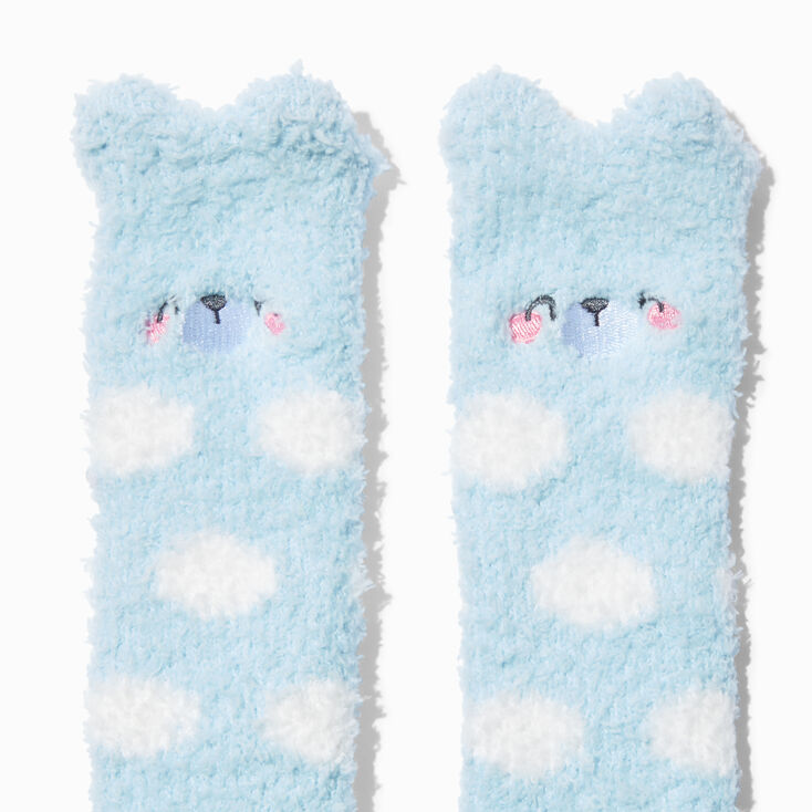 Claire&#39;s Club Blue Bear Cozy Socks,